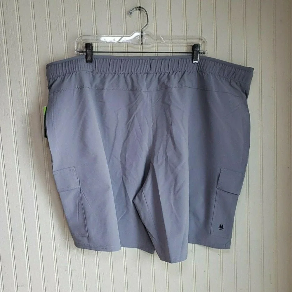 Bass &‎ Co Cargo Shorts Mens 3XL Gray Quick Dry UPF 40 Elastic Waist Everyday